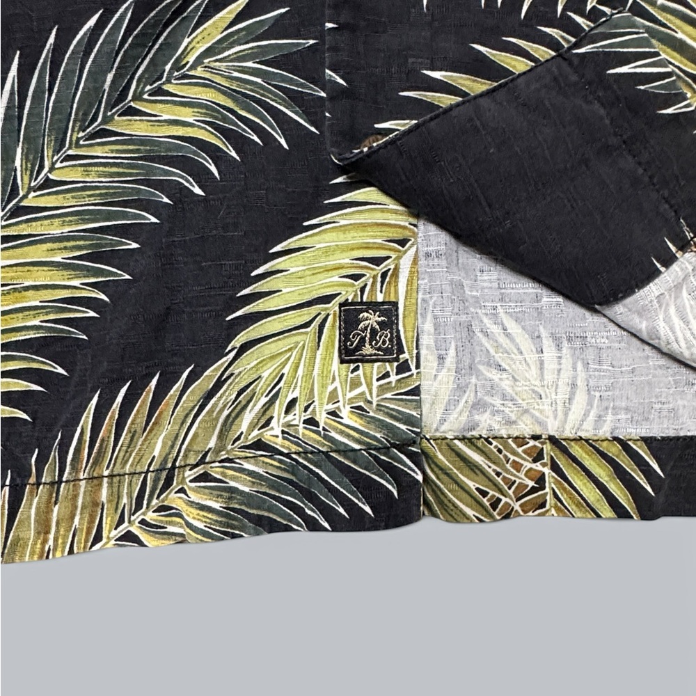 Tommy Bahama Palm Leaf Print Silk Button-Up Shirt - Picture 2 of 3